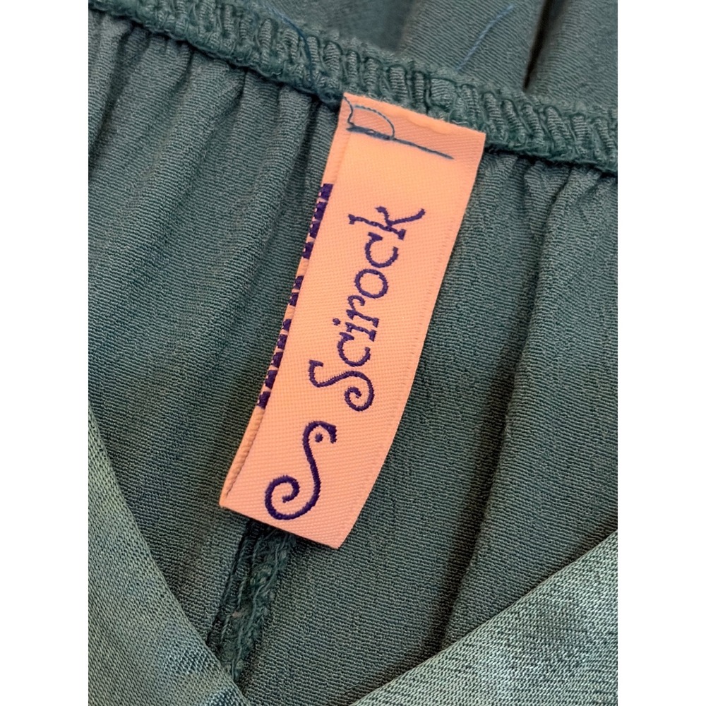 Scirock Italy Teal Green Wide Leg Jumpsuit Adjustable Straps One Size Boho Flowy